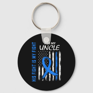 Blue His Fight Is My Fight Diabetes Awareness Shir Keychain