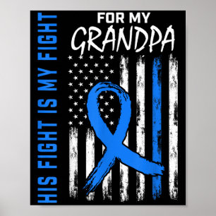 Blue His Fight Is My Fight Diabetes Awareness Shir Poster