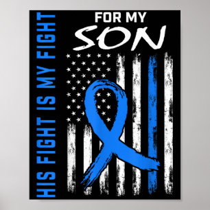 Blue His Fight Is My Fight Diabetes Awareness Shir Poster