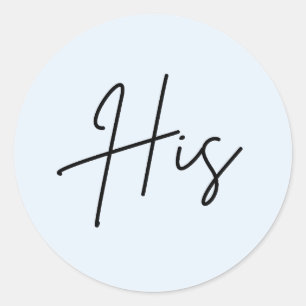 Blue His for wedding  welcome bag sticker