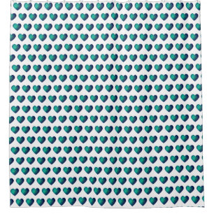 Blue hitech heart love shower curtain