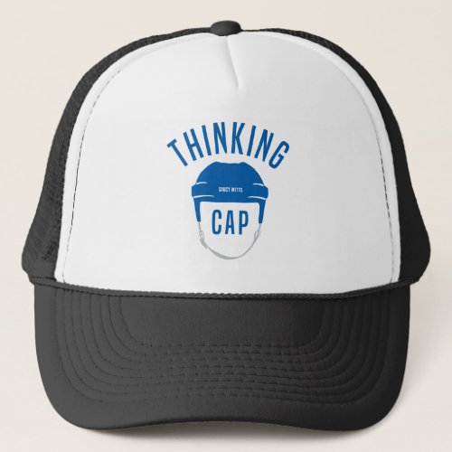 Blue Hockey Helmet Thinking Cap Lid