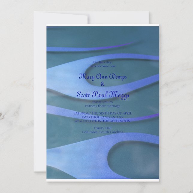 Blue Hodrod Flames Invitation (Front)