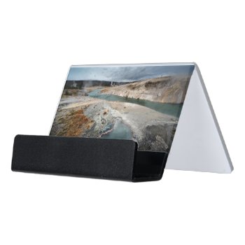 Blue Hole Desk Business Card Holder by usyellowstone at Zazzle