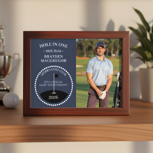 Blue Hole In One Golfer Photo Award Plaque