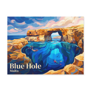 Blue Hole Malta Postcard