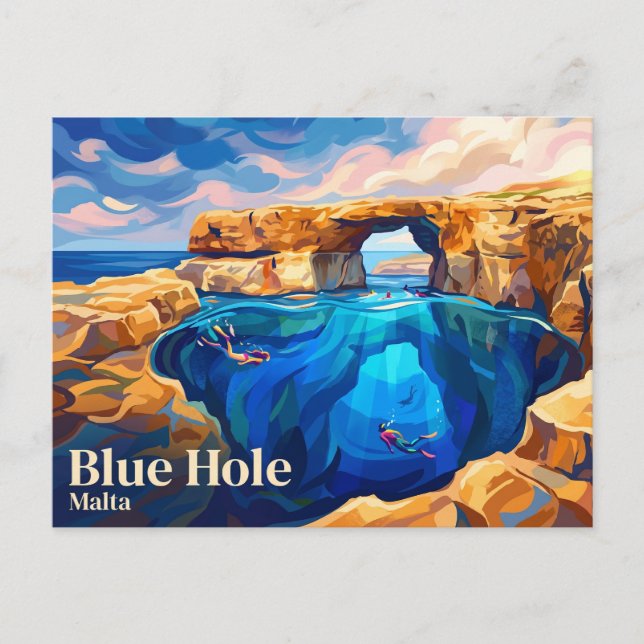 Blue Hole Malta Postcard (Front)