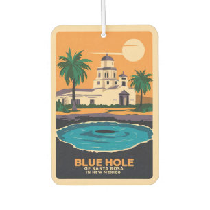 Blue Hole New Mexico Travel Art Vintage Air Freshener