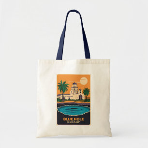 Blue Hole New Mexico Travel Art Vintage Tote Bag