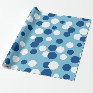 Blue Holiday Dots Wrapping Paper