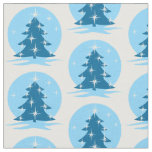 Blue Holiday Fabric Blue Christmas Tree Fabrics