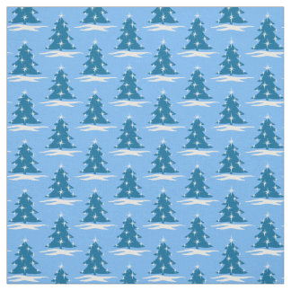 Blue Holiday Fabric Blue Christmas Tree Fabrics