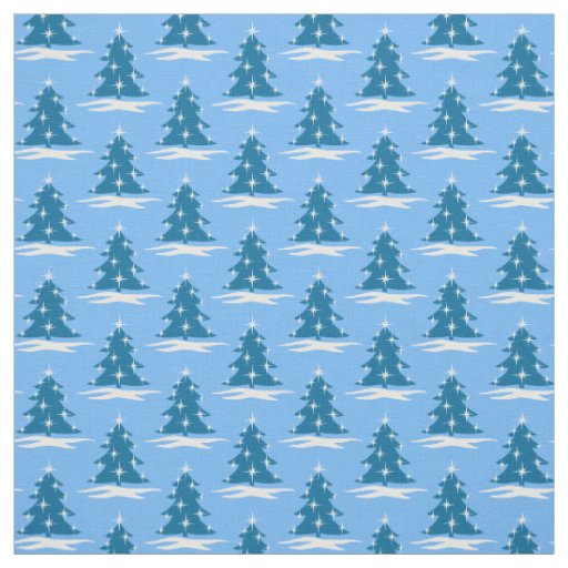 Blue Holiday Fabric Blue Christmas Tree Fabrics