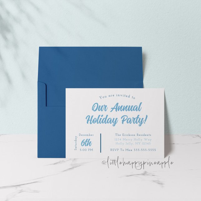 Blue Holiday Party Invitation (Creator Uploaded)