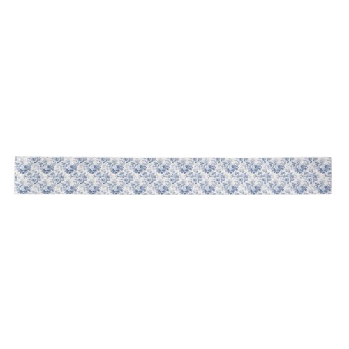 Blue Holiday Ribbon with French Floral Pattern