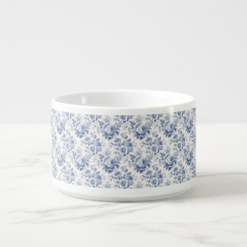 Blue Holiday Ribbon with French Floral Pattern Bowl