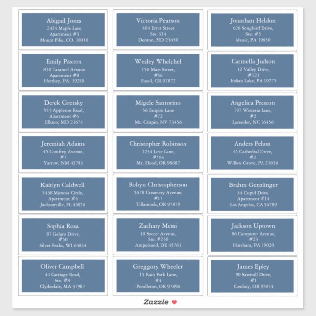 Blue Holly Jolly Christmas Guest Address Sticker (Sheet)