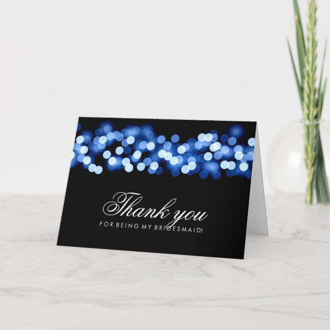Blue Hollywood Glam Thank You Bridesmaid (Front)