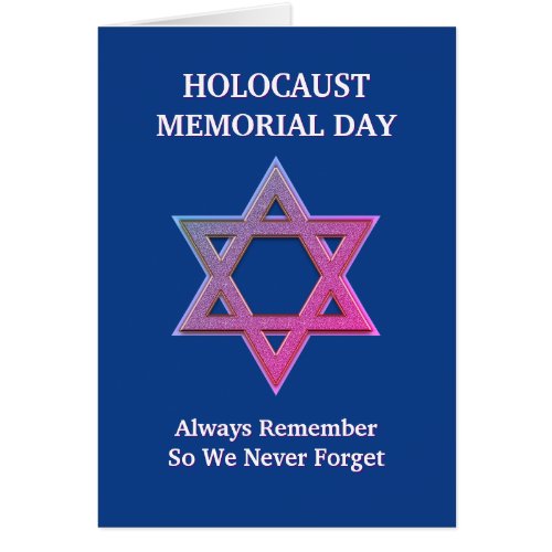 Blue Holocaust Remembrance Day Memorial Card