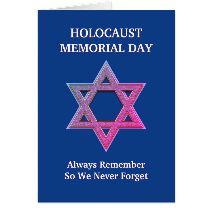 Blue Holocaust Remembrance Day Memorial Card Zazzle