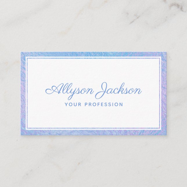 Blue Holographic Business Card (Front)
