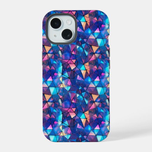 Blue Holographic Faux Chrystals Phone Case