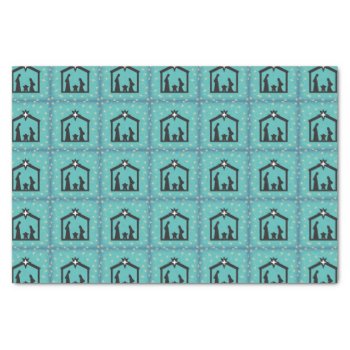 Blue Holy Night Christmas Nativity Tissue Paper by OnceForAll at Zazzle