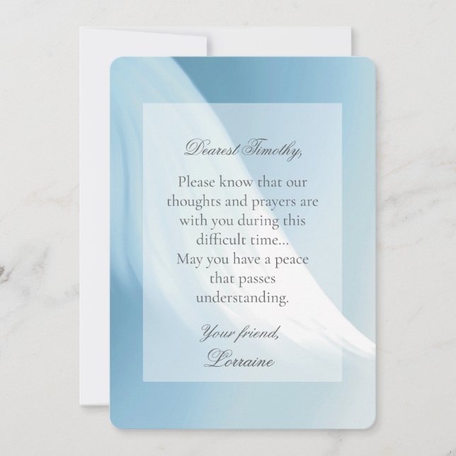 Blue Holy Spirit Sympathy Card (Front)
