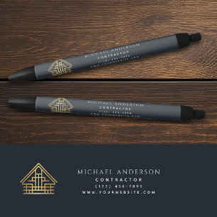 Blue Home Building Construction Business Pen