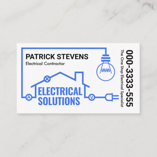 Blue Home Electrical Wiring Circuit Business Card