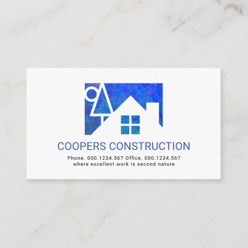 Blue Home Landscape Silhouette Building Business Card