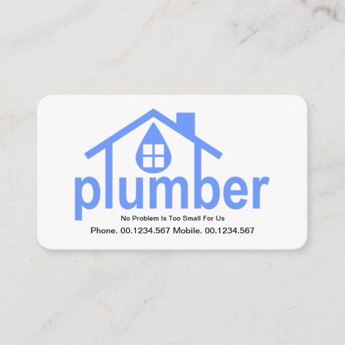 Blue Home Leaking Water Plumber Business Card