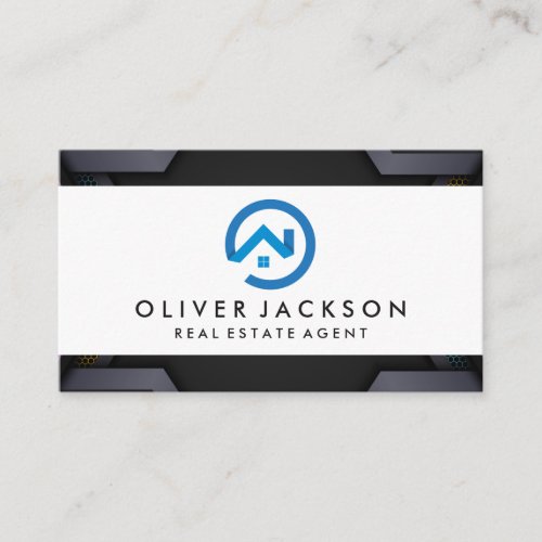 Blue Home Logo | Real Estate Agent Business Card