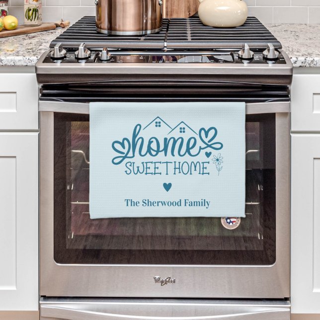 Blue Home Sweet Home Personalized Kitchen Towel (Blue Home Sweet Home Personalized Kitchen Towel)