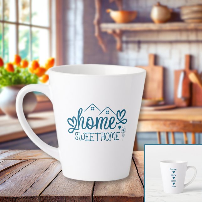 Blue Home Sweet Home Personalized Latte Mug (Blue Home Sweet Home Personalized Latte Mug
)