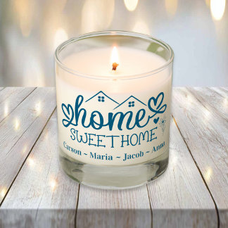 Blue Home Sweet Home Personalized Scented Candle