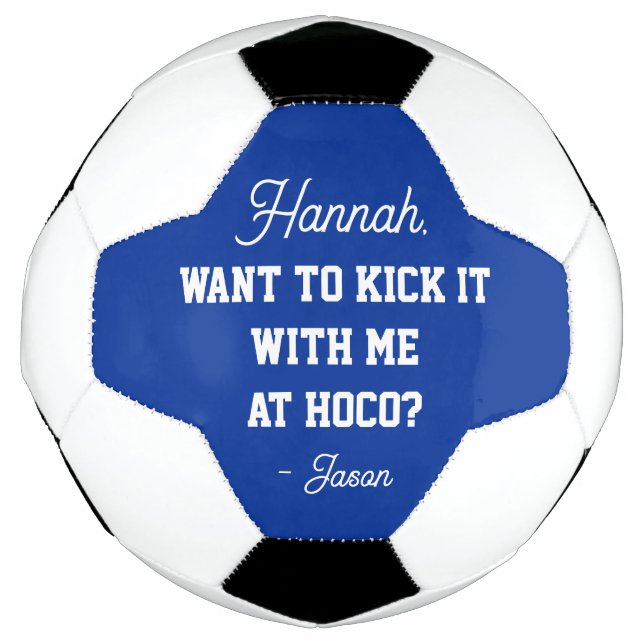 Blue Homecoming Promposal Kick It With Me Hoco Soccer Ball (Front)