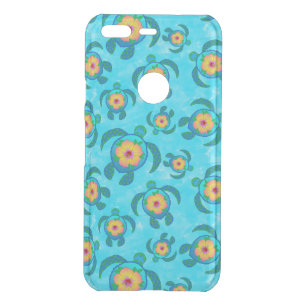 Blue Honu Sea Turtles Hibiscus Flowers Uncommon Google Pixel Case
