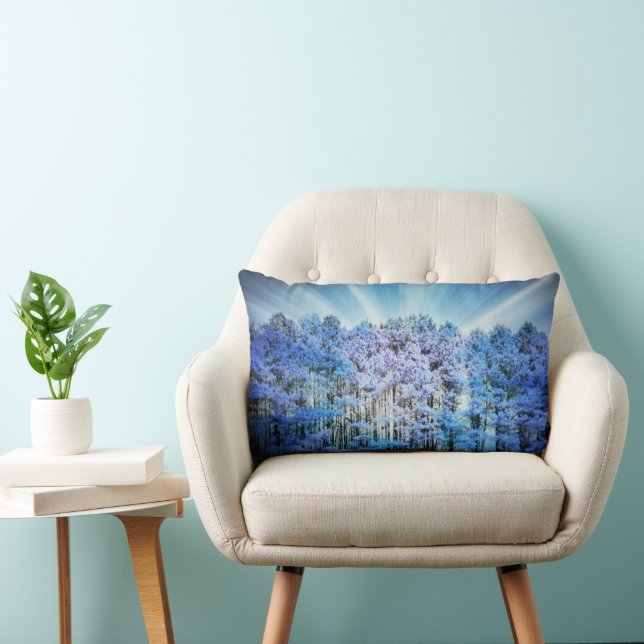 Blue Hope Glow Forest Lumbar Pillow (Chair)
