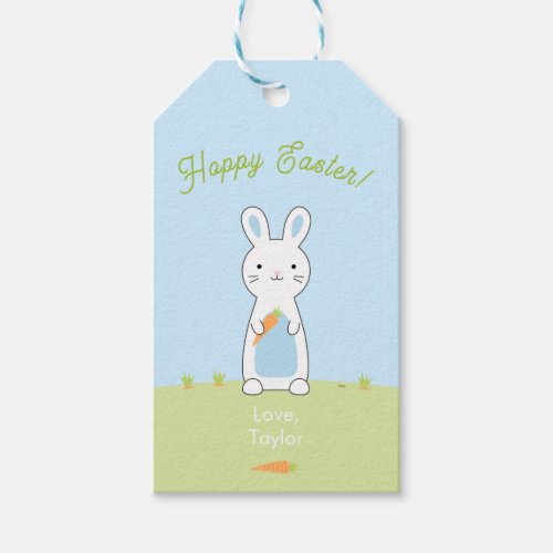 Blue Hoppy Easter Bunny Gift Tags