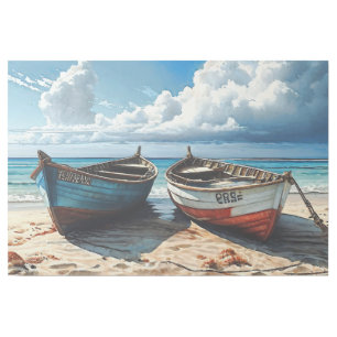 "Blue Horizon". A Colourful Relaxing Boat Seascape Gallery Wrap