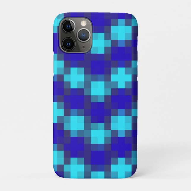 Blue Horizon: Checkered Pattern In Four Blues, Case-Mate iPhone Case (Back)