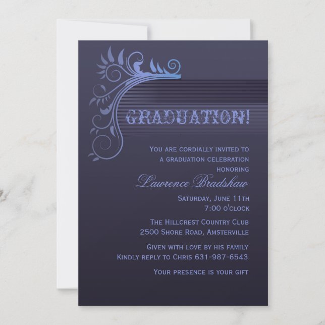 Blue Horizon Graduation Invitation (Front)