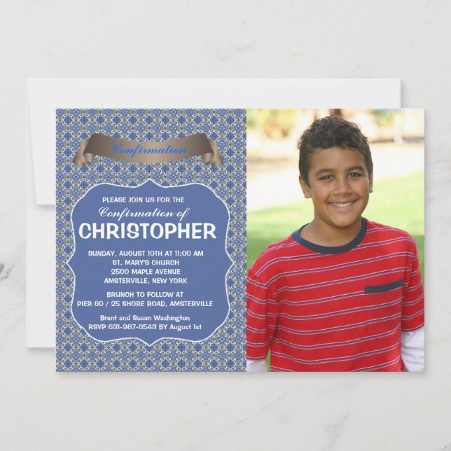 Blue Horizon Photo Invitation (Front)