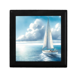 Blue Horizon Solitary Sailboat Gift Box