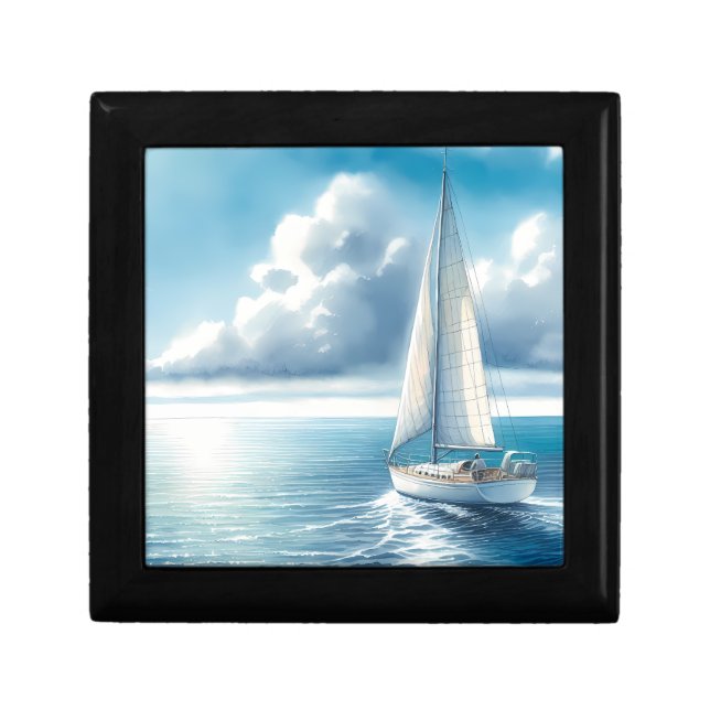 Blue Horizon Solitary Sailboat Gift Box (Front)