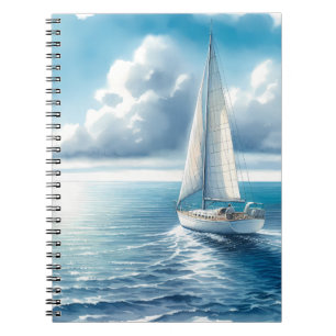 Blue Horizon Solitary Sailboat Notebook