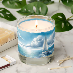 Blue Horizon Solitary Sailboat Scented Candle