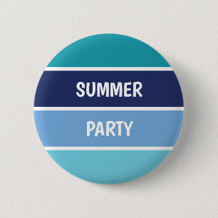 Blue Horizontal Striped Button