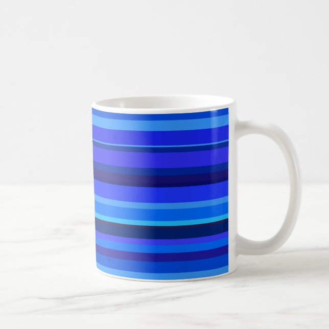 Blue horizontal stripes coffee mug (Right)